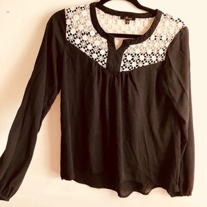 Black blouse with lace